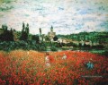 Champs de coquelicots près de Vetheuil Claude Monet Fleurs impressionnistes